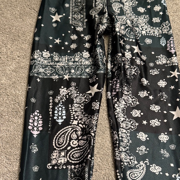 Free People Movement and Goldsheep colab Black, Dark Green and White Leggings - Picture 2 of 4
